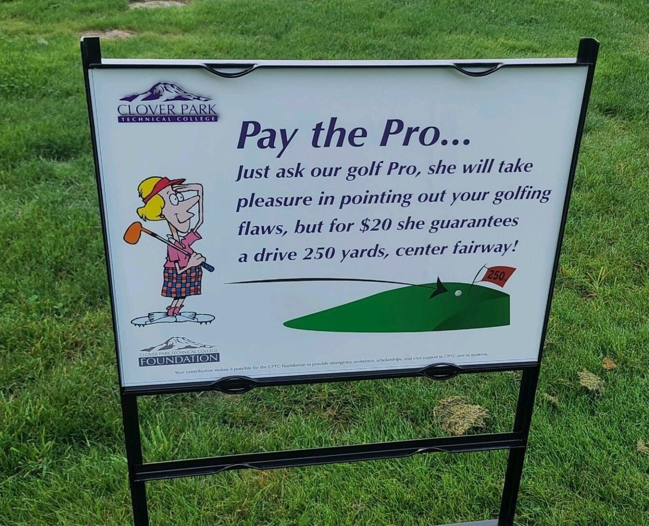 A sign for Pay the Pro
